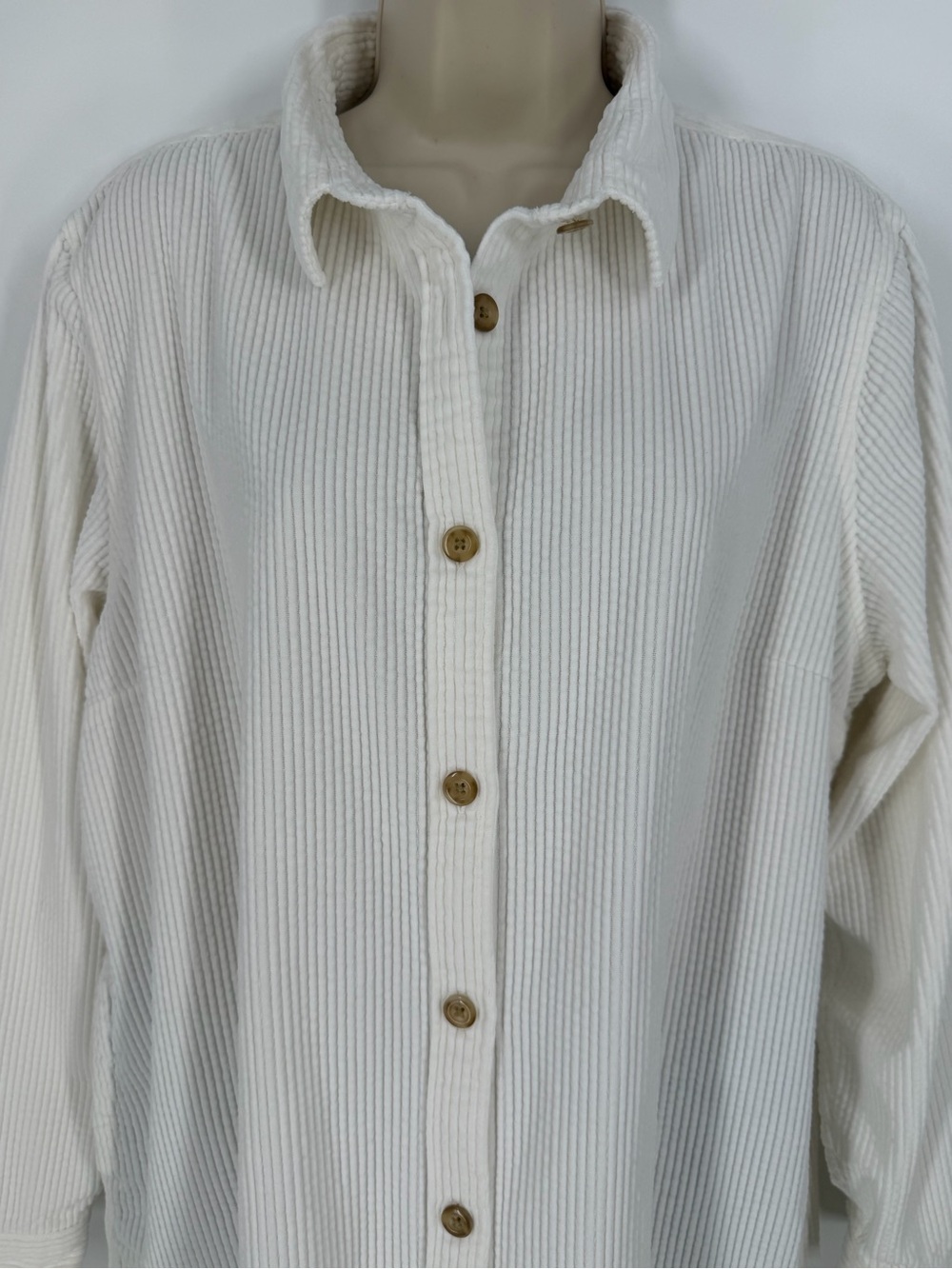 Vintage 90s LL Bean Corduroy Relaxed Tunic Shacket XL Cabincore Gorpcore Granola - Picture 6 of 13